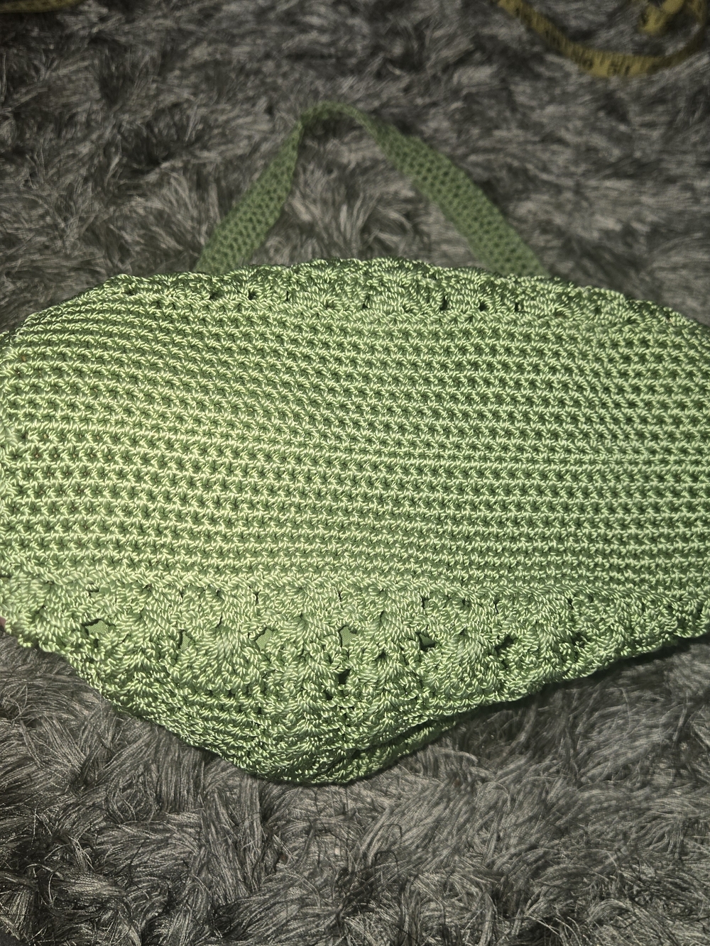 VTG The Sak Sage Green Crochet Shoulder Bag - Picture 8 of 9